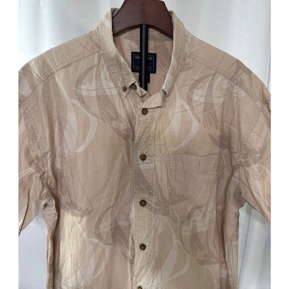Woolrich Shirt Mens Medium Floral Hawaiian Beach Fishing Button Up Outdoors SS - Picture 3 of 4